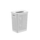 Cesto Roupa de Plástico Branco  com Alças 50x37cm OU