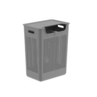 Cesto Roupa de Plástico Chumbo com Alças 55x42cm OU