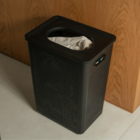 Cesto Roupa de Plástico Preto com Alças 50x37cm OU