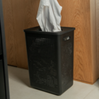 Cesto Roupa de Plástico Preto com Alças 50x37cm OU
