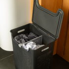 Cesto Roupa de Plástico Preto com Alças 55x42cm OU