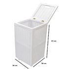 Cesto Roupa Suja Roupeiro Fibra Sintética Branco C/ Rodas