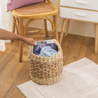 Cesto Organizador de Seagrass Natural Redondo com Alças 28x32x28cm Oikos