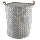 Cesto Sustentação Organizador Cinza Linhas Alças Couro 35x42