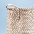 Cesto Tramado com Alças Redondo Bege 30 x 40 x 30 Oikos