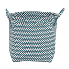 Cesto Tramado de Plástico Verde Redondo com Alças Oikos