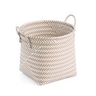 Cesto Tramado Redondo de Polipropileno Bege 35x32x35 Oikos