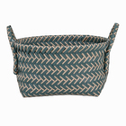 Cesto Organzador de Plástico Tramado Redondo Verde 27x27x15cm Oikos