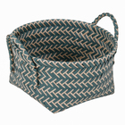 Cesto Organzador de Plástico Tramado Redondo Verde 27x27x15cm Oikos