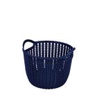 Cesto Trançado Circular M Azul Noite