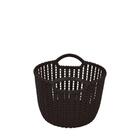 Cesto Trançado Circular Médio Preto