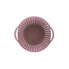 Cesto Trançado Circular Médio Rosa