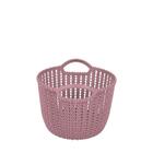Cesto Trançado Circular Médio Rosa