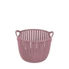 Cesto Trançado Circular Médio Rosa