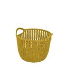Cesto Trançado Circular P Mostarda - Amarelo