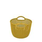 Cesto Trançado Circular P Mostarda - Amarelo