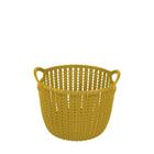 Cesto Trançado Circular P Mostarda - Amarelo