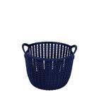 Cesto Trançado Circular Pequeno Azul