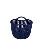 Cesto Trançado Circular Pequeno Azul