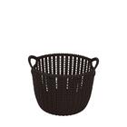 Cesto Trançado Circular Pequeno Preto