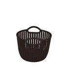 Cesto Trançado Circular Pequeno Preto