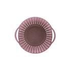 Cesto Trançado Circular Pequeno Rosa