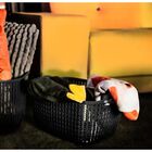 Cesto Trançado Retangular Alto Grande Preto Mor Preto