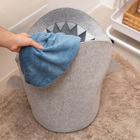 Cesto Organizador Tubarão de Feltro Cinza Redondo 45L 35x55x35cm Oikos