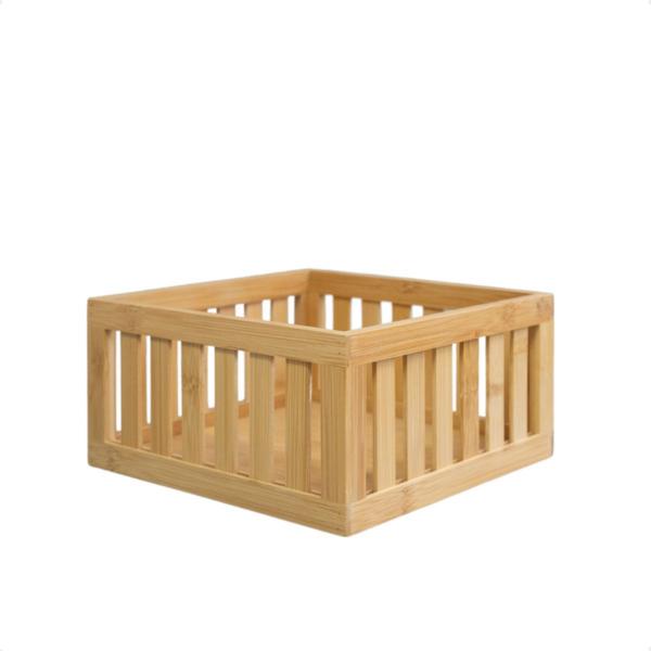 Cesto Vazado De Bambu Oikos Organizador 24cm Quadrado