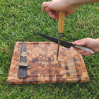 Chaira Estriada 8" Amolador De Facas Afiador Inox Cabo Bambu