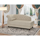 Chaise 160cm Esquerdo Pomme Bouclé Suave Bege - Sallar Home