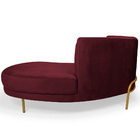 Chaise Direito Sala De Estar Penélope Base Bronze Veludo Vinh