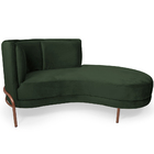 Chaise Direito Sala De Estar Penélope Base Cobre Suede Verde