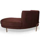 Chaise Direito Sala De Estar Penélope Base Cobre Veludo Bordô