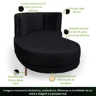 Chaise Direito Sala De Estar Penélope Base Cobre Veludo Preto
