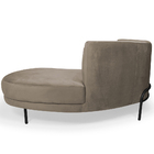 Chaise Direito Sala De Estar Penélope Base Preto Suede Bege M