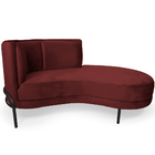 Chaise Direito Sala De Estar Penélope Base Preto Suede Marsal