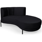 Chaise Direito Sala De Estar Penélope Base Preto Suede Preto