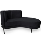 Chaise Direito Sala De Estar Penélope Base Preto Suede Preto