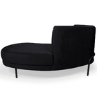 Chaise Direito Sala De Estar Penélope Base Preto Suede Preto