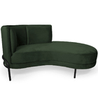 Chaise Direito Sala De Estar Penélope Base Preto Suede Verde