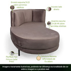 Chaise Direito Sala De Estar Penélope Base Preto Veludo Rosê