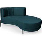 Chaise Direito Sala De Estar Penélope Base Preto Veludo Turqu