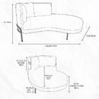 Chaise Direito Sala De Estar Penélope Base Preto Veludo Vinho