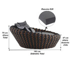 Chaise E Puff Monique Em Trico Náutico Alumínio Para Edícula,