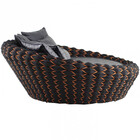 Chaise E Puff Monique Em Trico Náutico Alumínio Para Edícula,