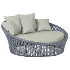 Chaise Hungria Alumínio Pintura Preta Corda Náutica E3 Trama