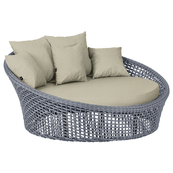 Chaise Hungria Alumínio Pintura Preta Corda Náutica E7 Trama