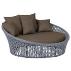 Chaise Hungria Alumínio Pintura Preta Corda Náutica E9 Trama