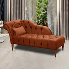 Chaise Longue Divã Montreal Veludo Marrom Terracota 1,60 - Sp